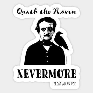 Edgar Allan Poe Quote the Raven Nevermore Sticker